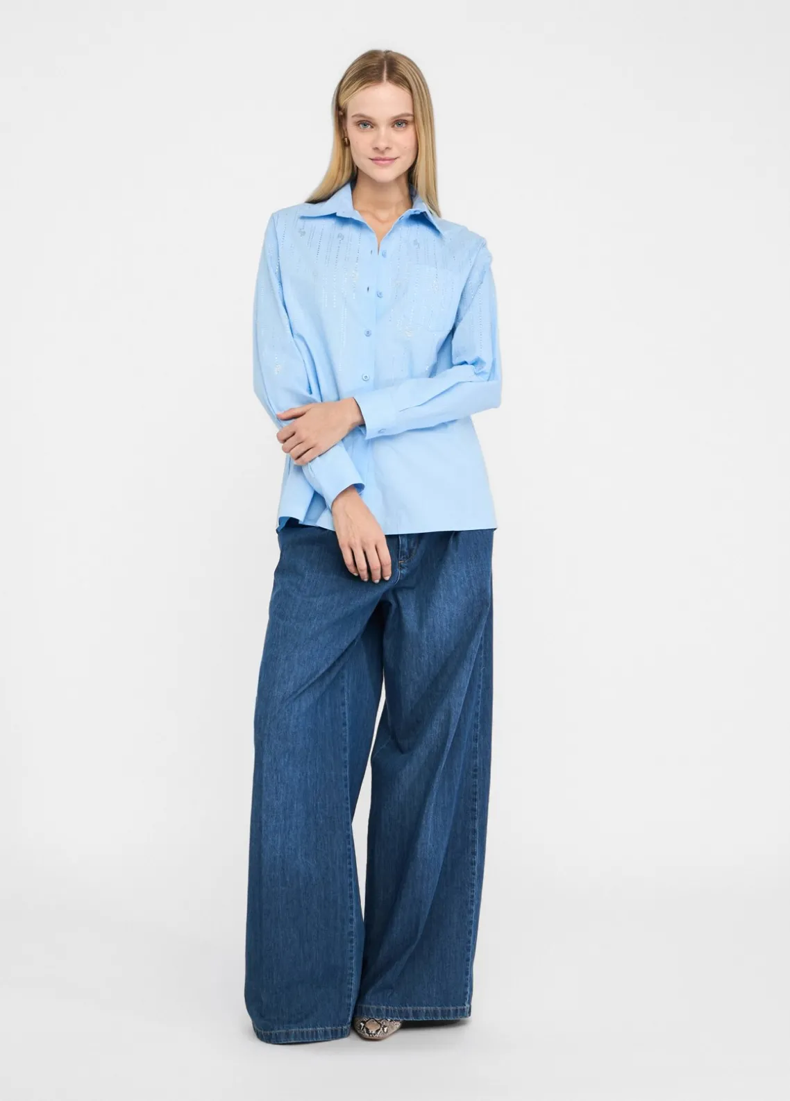 Liu Jo Camisa de algodón con strass-Mujer Camisas Y Blusas