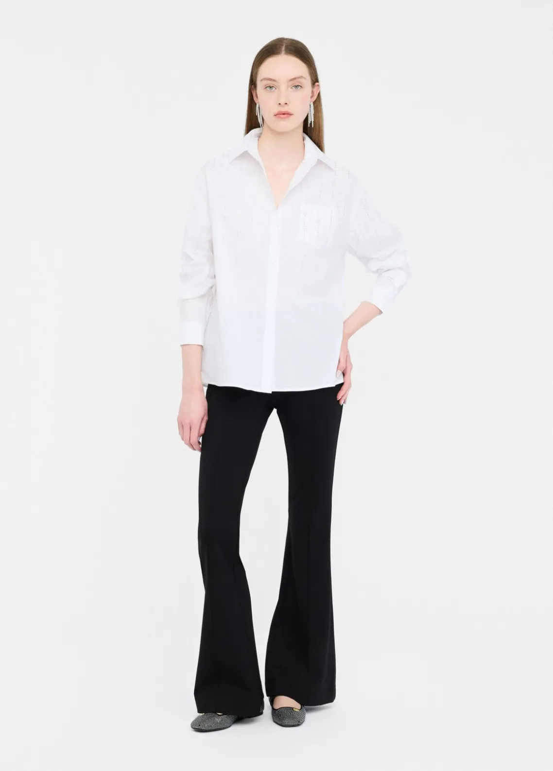 Liu Jo Camisa de algodón con strass-Mujer Camisas Y Blusas