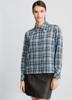 Liu Jo Camisa de cuadros con bordados decorativos-Mujer Camisas Y Blusas