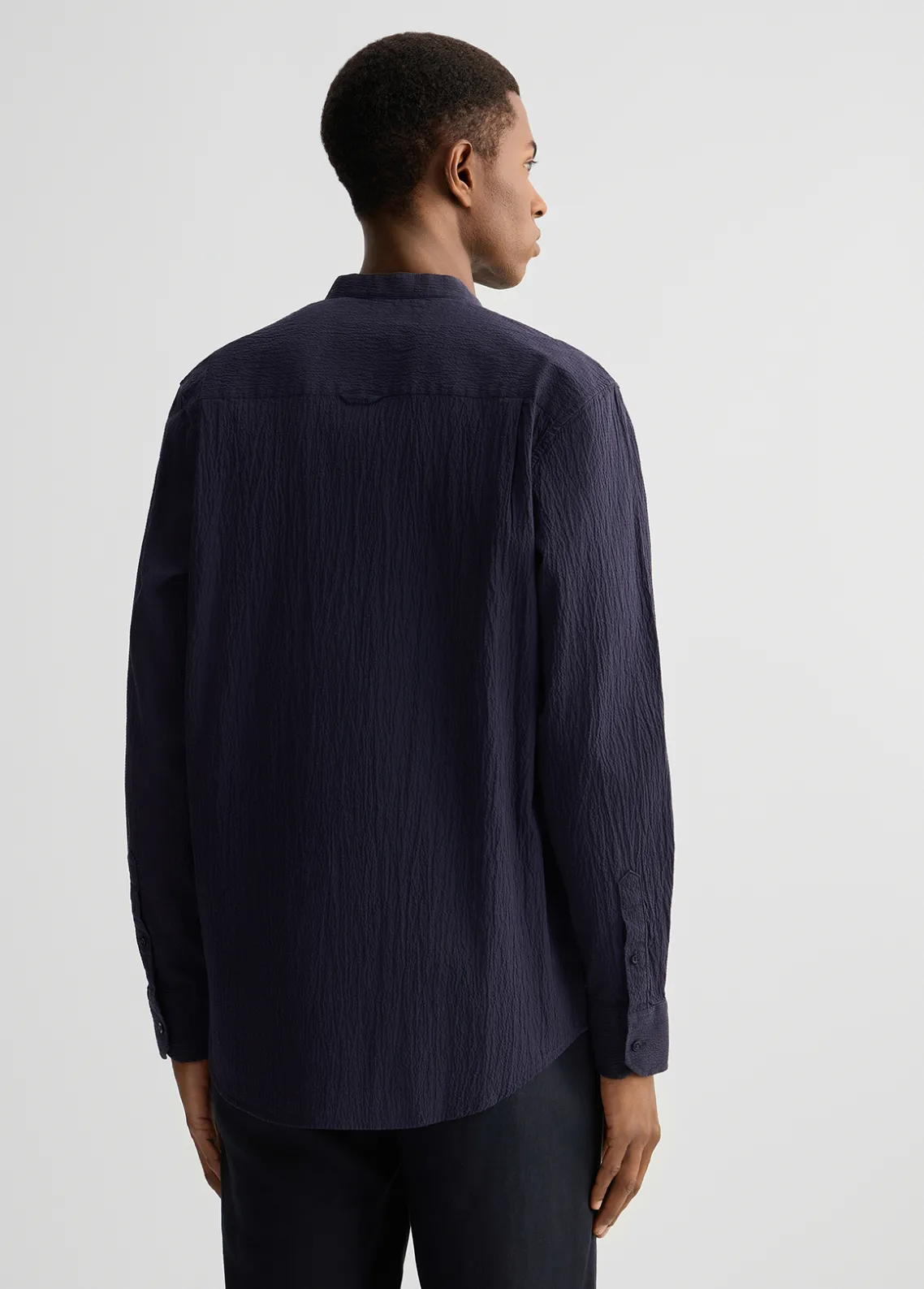 Liu Jo Camisa de Cuello Mao-Hombre Camisas