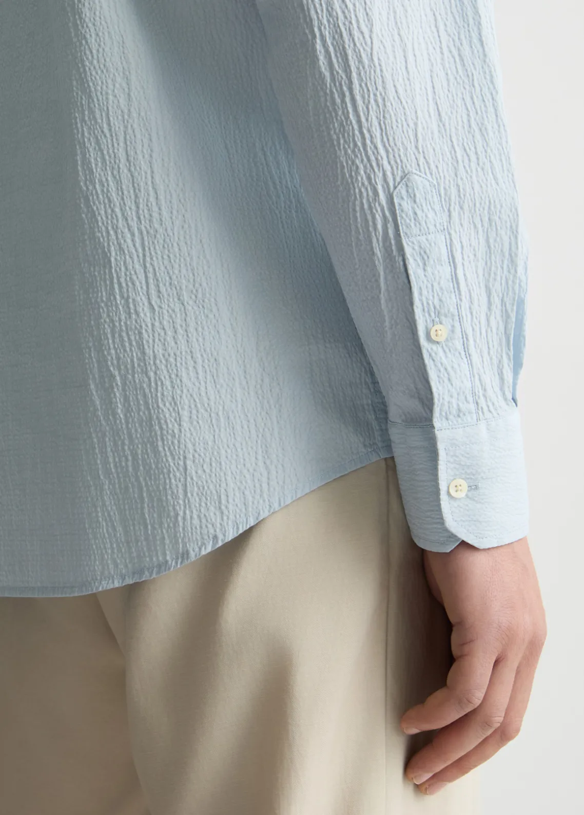 Liu Jo Camisa de Cuello Mao-Hombre Camisas