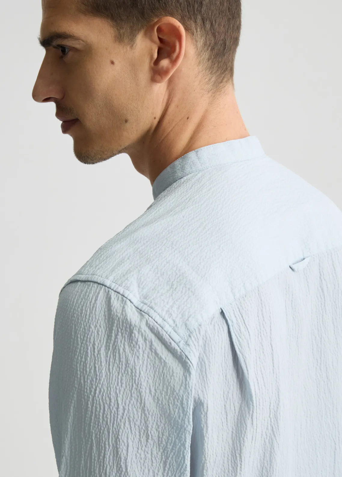 Liu Jo Camisa de Cuello Mao-Hombre Camisas