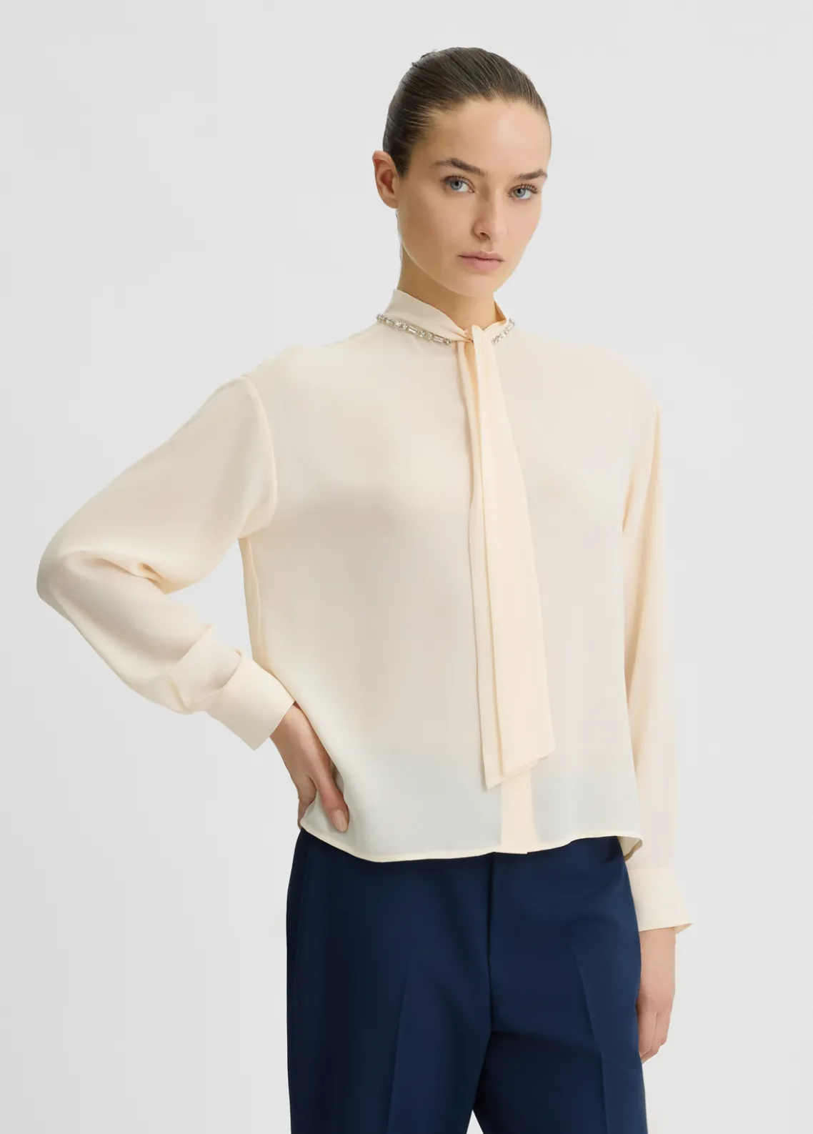 Liu Jo Camisa de georgette con strass-Mujer Camisas Y Blusas