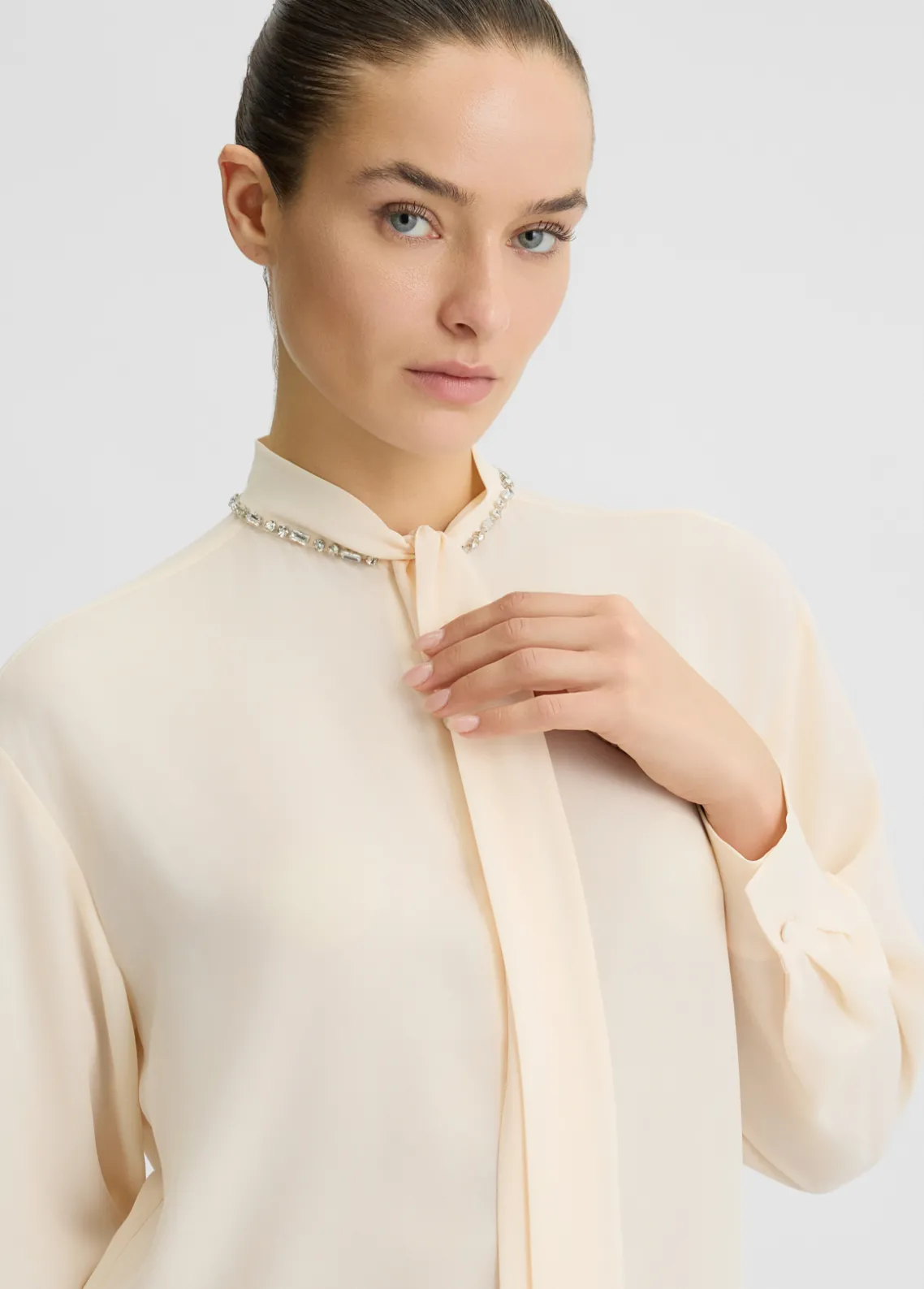 Liu Jo Camisa de georgette con strass-Mujer Camisas Y Blusas