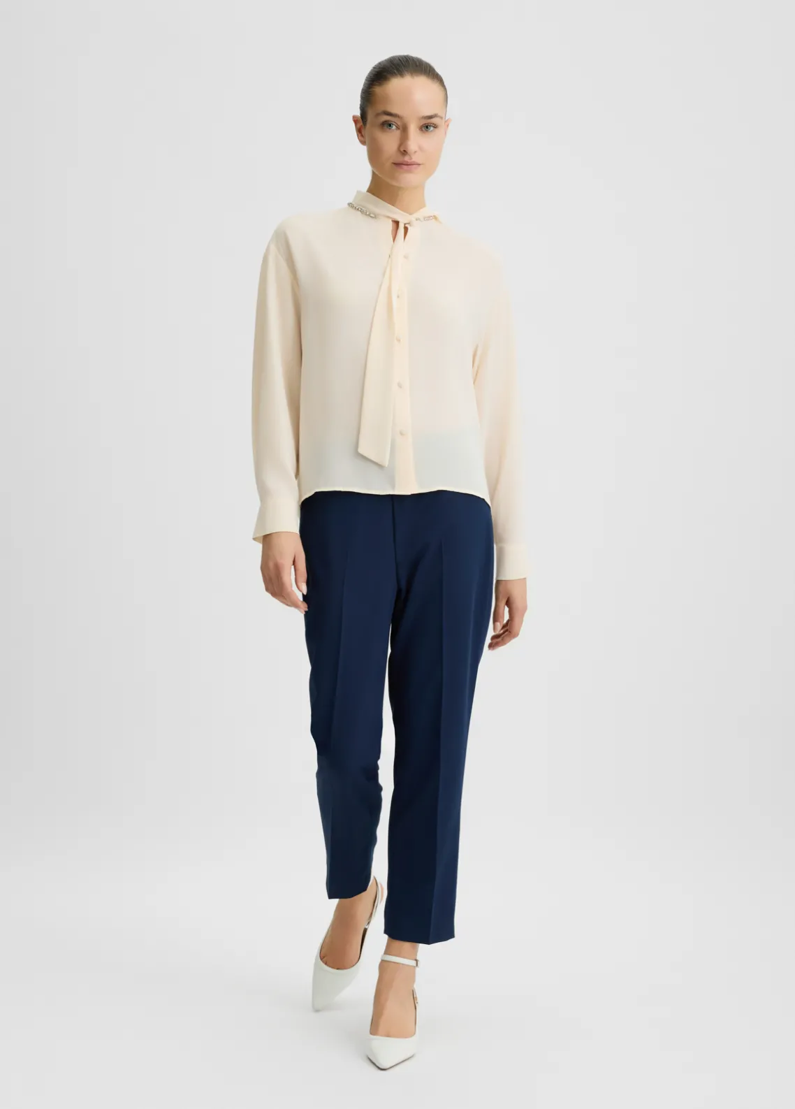 Liu Jo Camisa de georgette con strass-Mujer Camisas Y Blusas