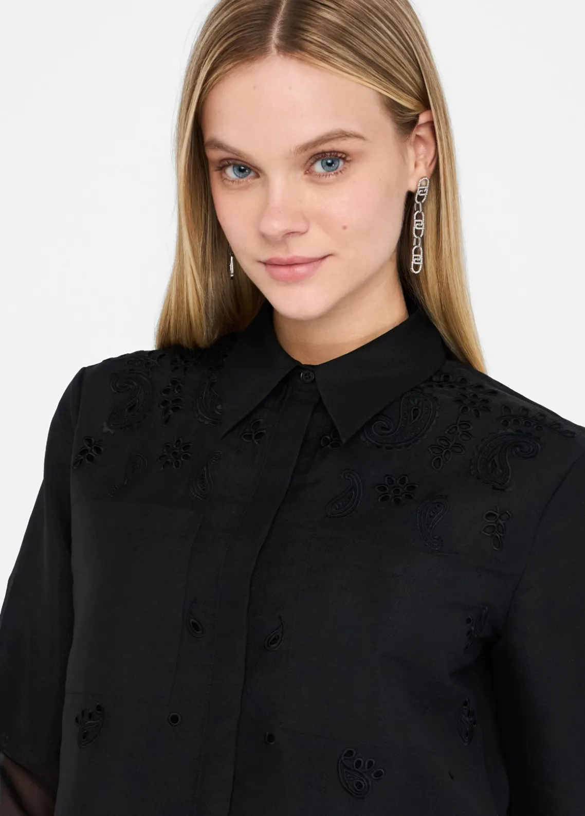 Liu Jo Camisa de organza con bordados-Mujer Camisas Y Blusas