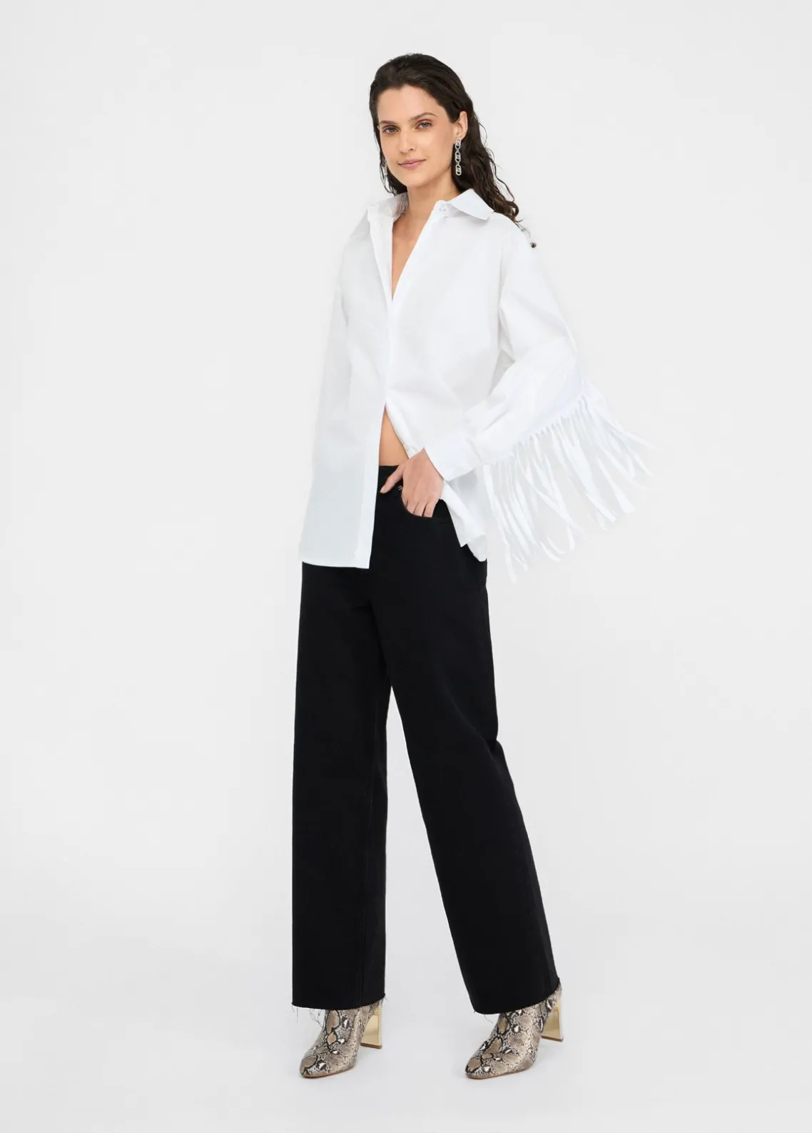 Liu Jo Camisa de popelina con flecos-Mujer Camisas Y Blusas