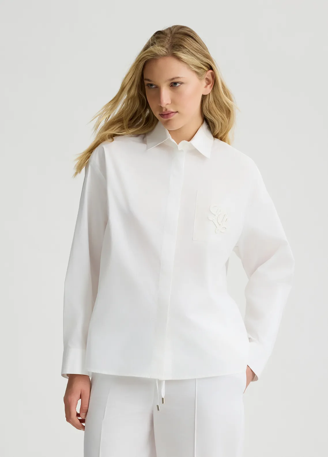 Liu Jo Camisa de popelina y organza-Mujer Camisas Y Blusas