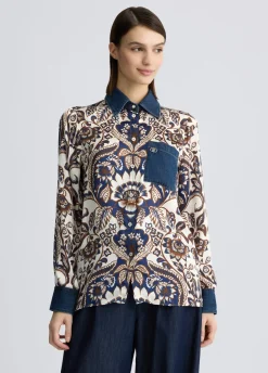 Liu Jo Camisa de raso estampado-Mujer Camisas Y Blusas