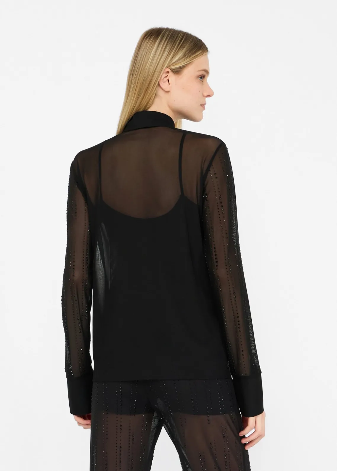 Liu Jo Camisa de tul con strass-Mujer Camisas Y Blusas