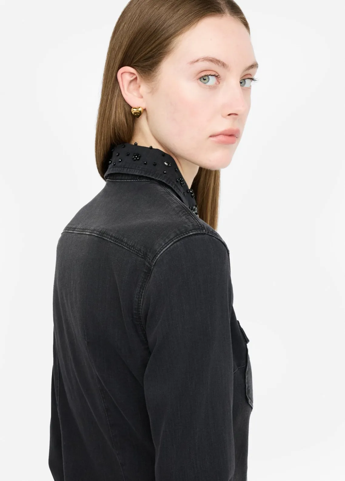 Liu Jo Camisa vaquera con strass-Mujer Camisas Y Blusas