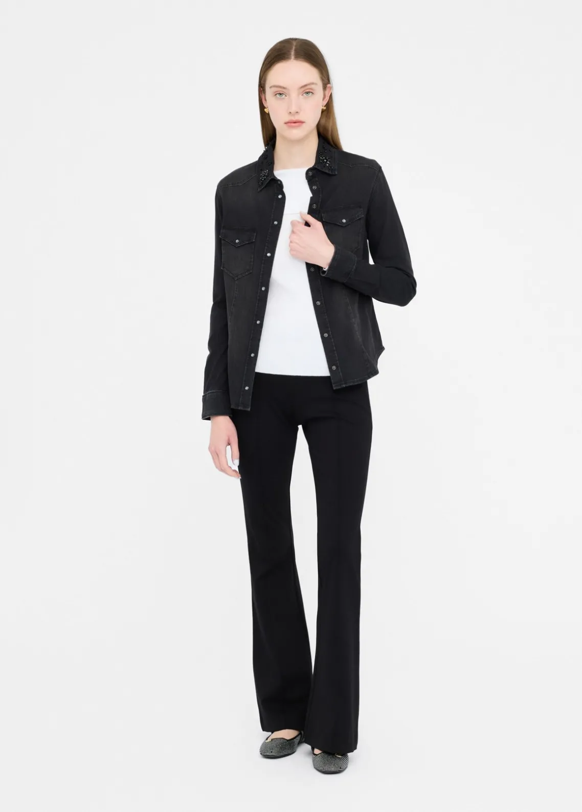 Liu Jo Camisa vaquera con strass-Mujer Camisas Y Blusas