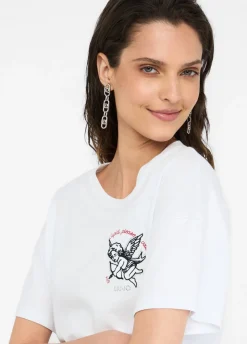 Liu Jo Camiseta con bordado y strass-Mujer Camisetas Y Tops
