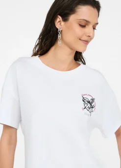 Liu Jo Camiseta con bordado y strass-Mujer Camisetas Y Tops