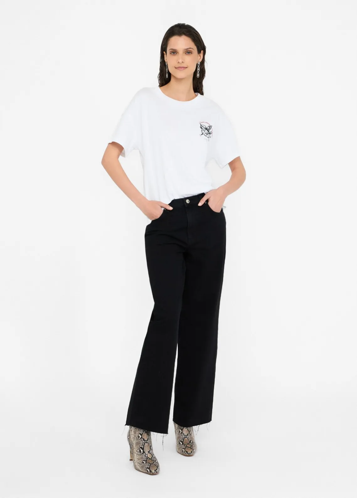Liu Jo Camiseta con bordado y strass-Mujer Camisetas Y Tops