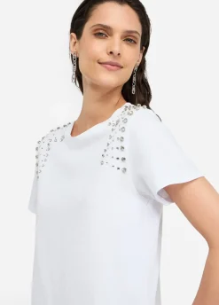 Liu Jo Camiseta con bordados de pedrería-Mujer Camisetas Y Tops