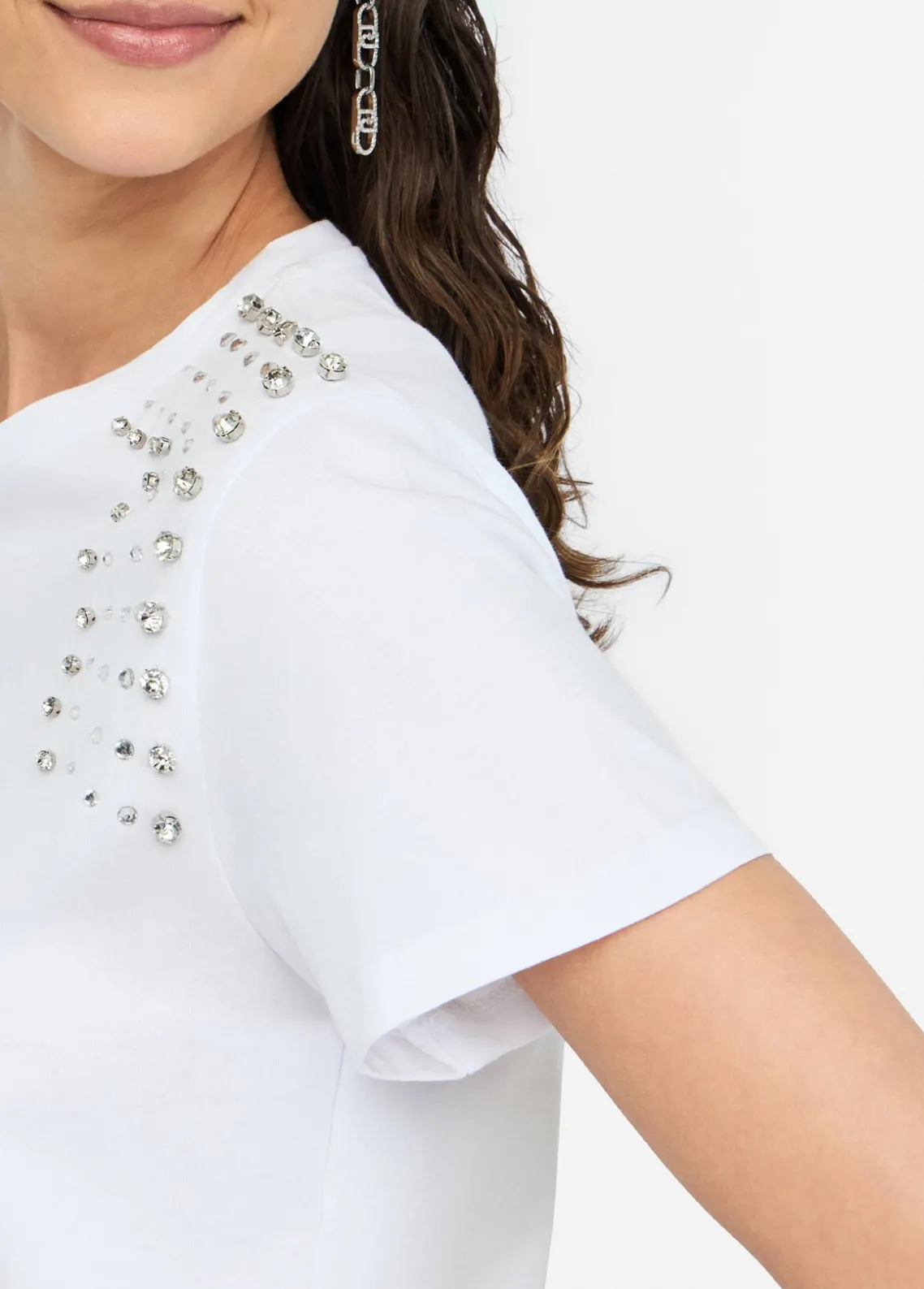 Liu Jo Camiseta con bordados de pedrería-Mujer Camisetas Y Tops