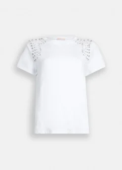 Liu Jo Camiseta con bordados de pedrería-Mujer Camisetas Y Tops