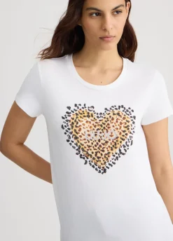 Liu Jo Camiseta con corazón animal-Mujer Camisetas Y Tops