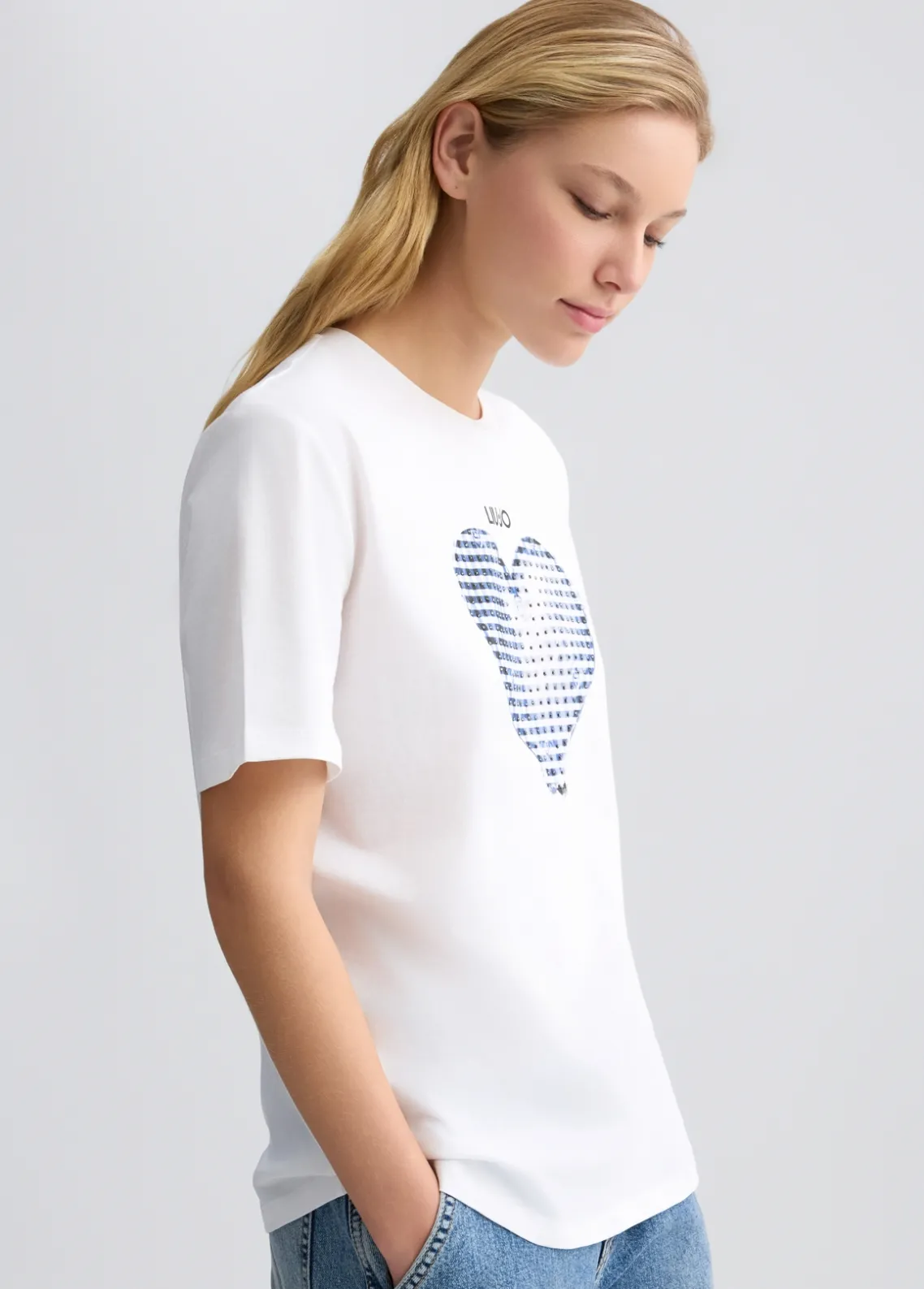 Liu Jo Camiseta con corazón y strass-Mujer Camisetas Y Tops