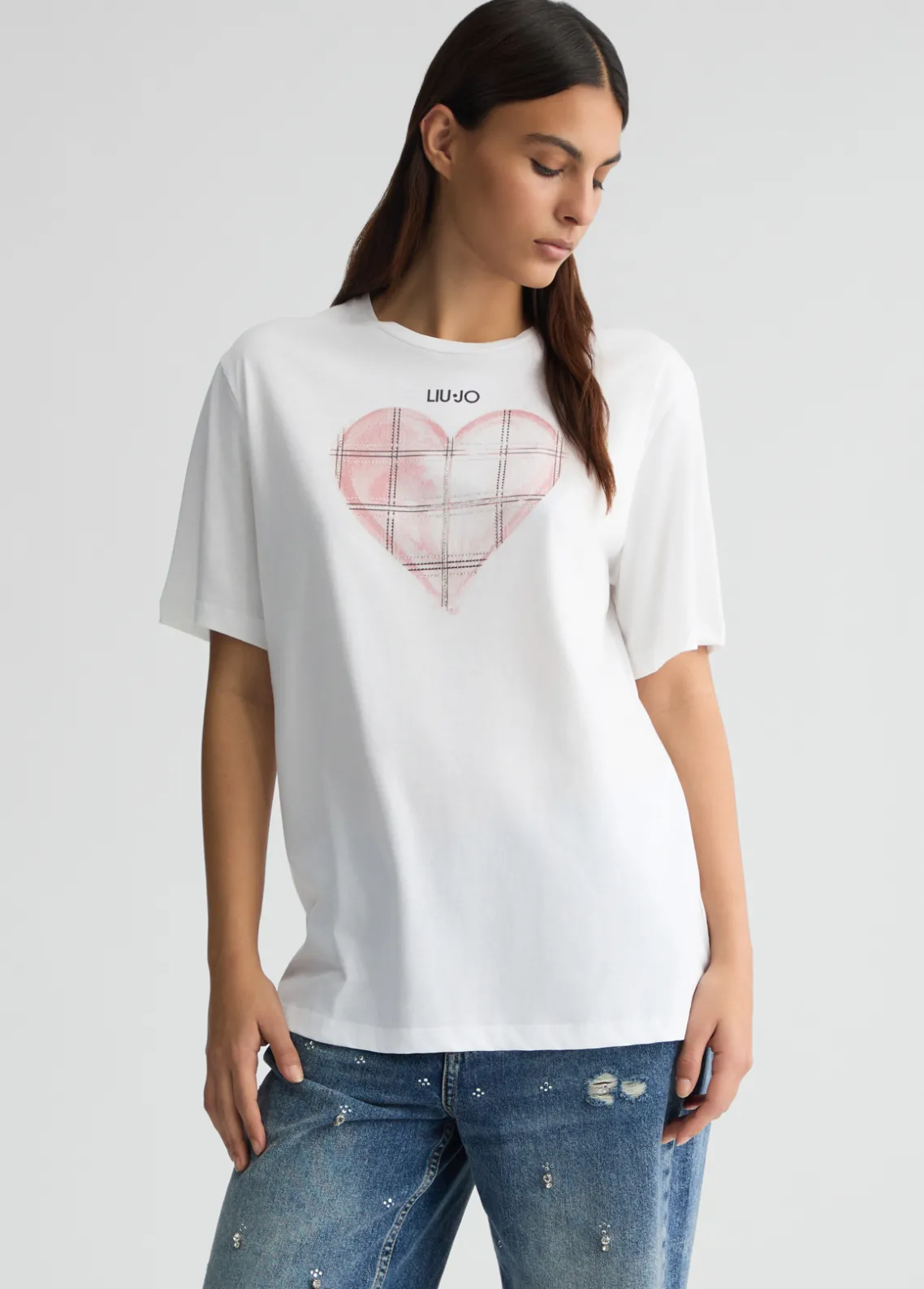 Liu Jo Camiseta con corazón y strass-Mujer Camisetas Y Tops