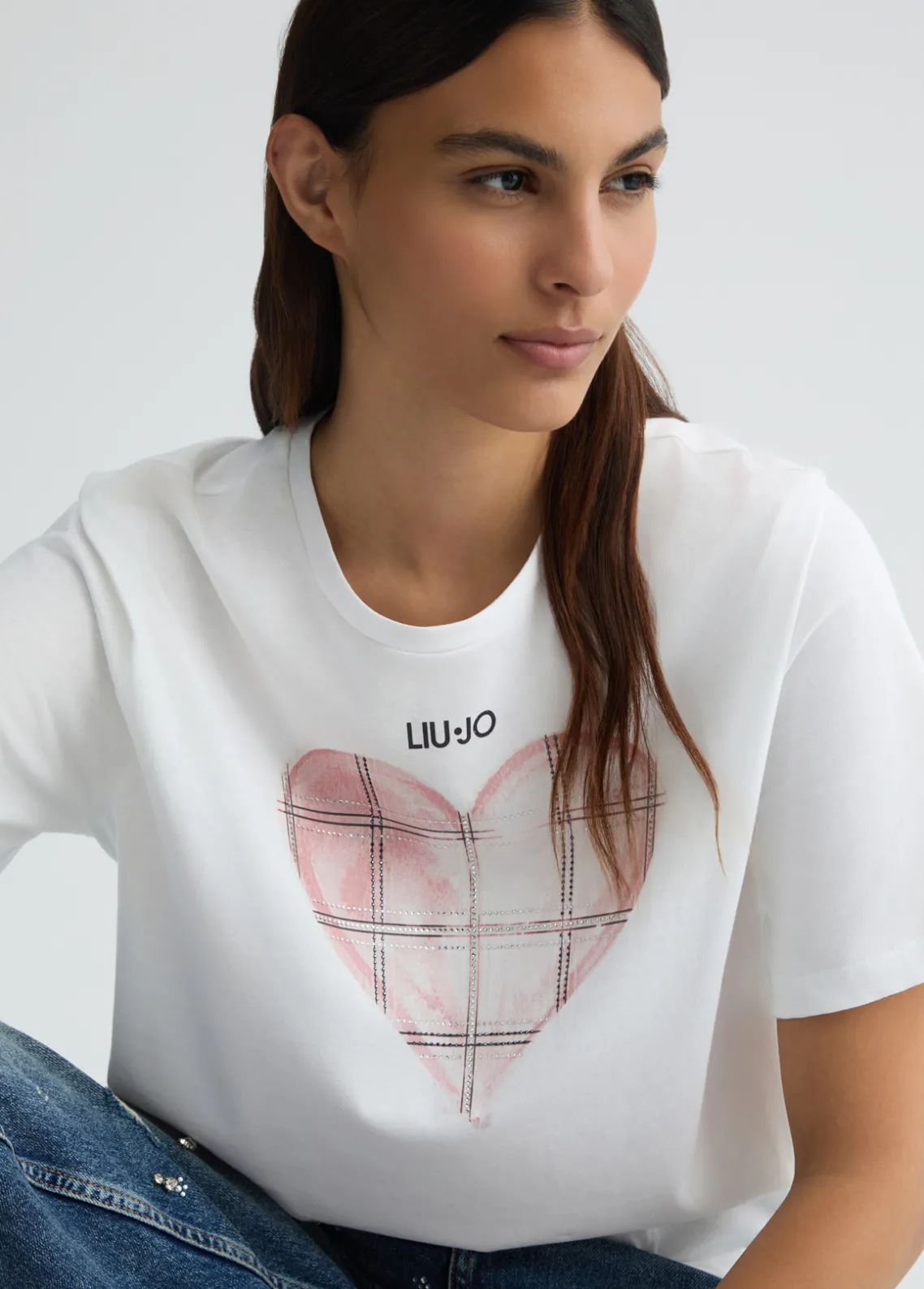 Liu Jo Camiseta con corazón y strass-Mujer Camisetas Y Tops