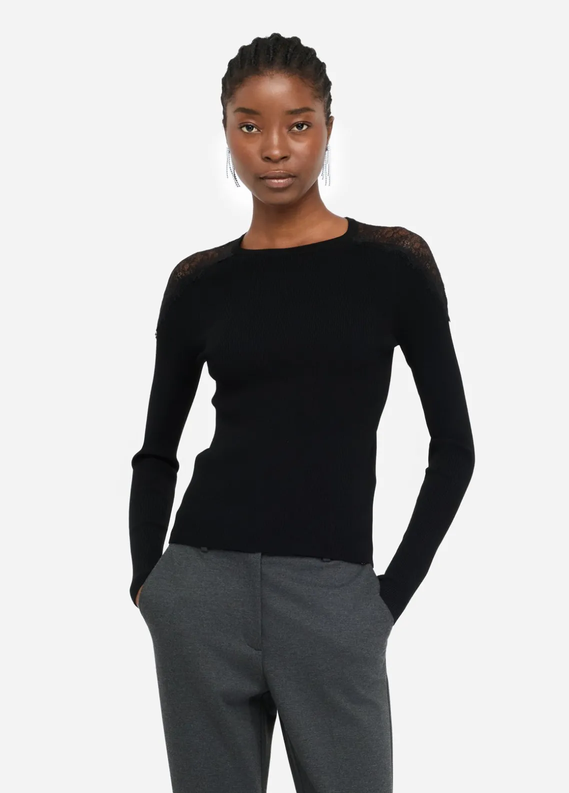 Liu Jo Camiseta con encaje-Mujer Cárdigans Y Jerséis