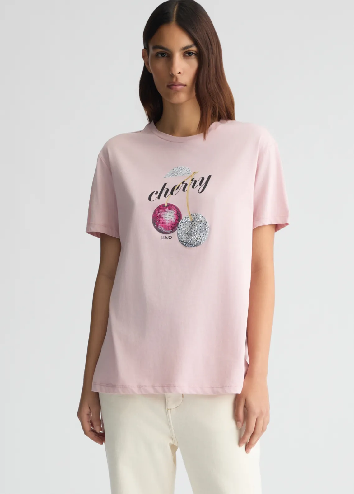 Liu Jo Camiseta con estampado y strass-Mujer Camisetas Y Tops