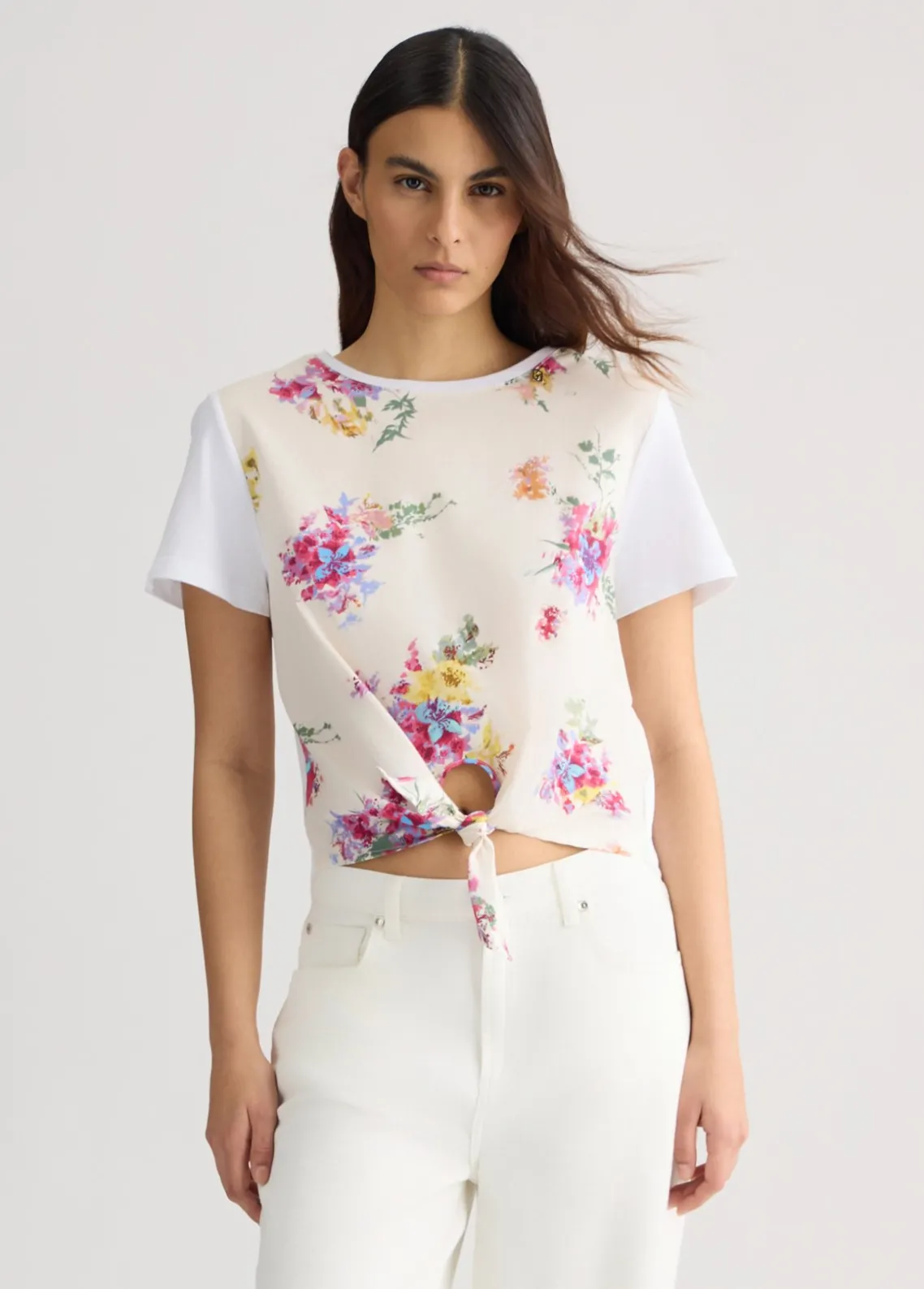 Liu Jo Camiseta con estampado y nudo-Mujer Camisetas Y Tops