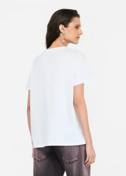 Liu Jo Camiseta con estampado y strass-Mujer Camisetas Y Tops