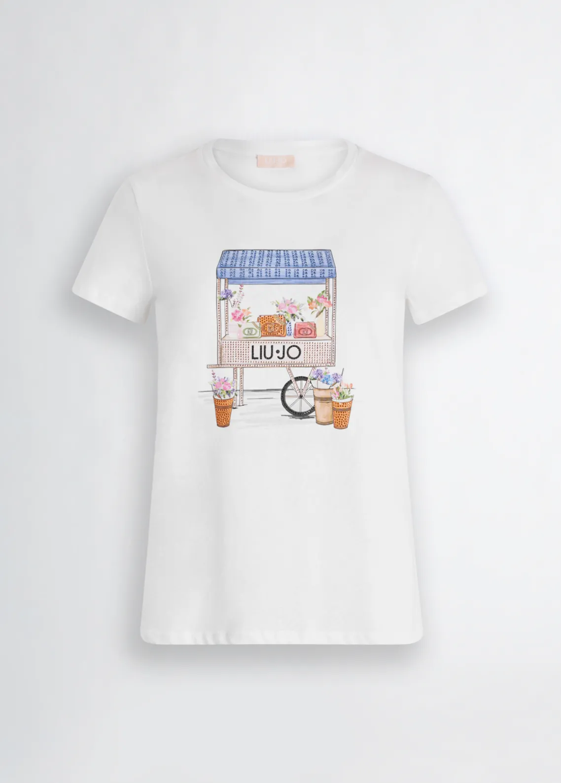 Liu Jo Camiseta con estampado y strass-Mujer Camisetas Y Tops