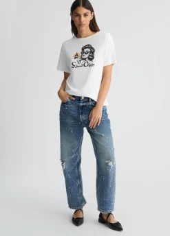 Liu Jo Camiseta con estampado y strass-Mujer Camisetas Y Tops