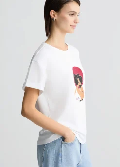 Liu Jo Camiseta con estampado y strass-Mujer Moda Baño|Camisetas Y Tops