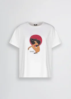 Liu Jo Camiseta con estampado y strass-Mujer Moda Baño|Camisetas Y Tops