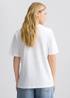 Liu Jo Camiseta con flor y strass-Mujer Camisetas Y Tops