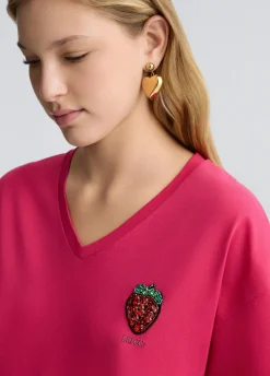 Liu Jo Camiseta con fresa-Mujer Camisetas Y Tops