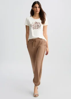 Liu Jo Camiseta con logotipo con estampado animal y strass-Mujer Ropa Deportiva|Camisetas Y Tops