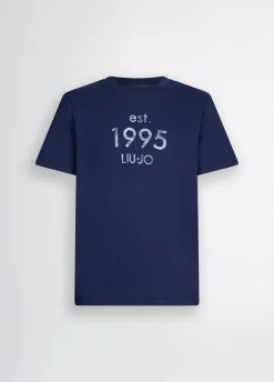 Liu Jo Camiseta con logotipo estampado-Hombre Polos Y Camisetas