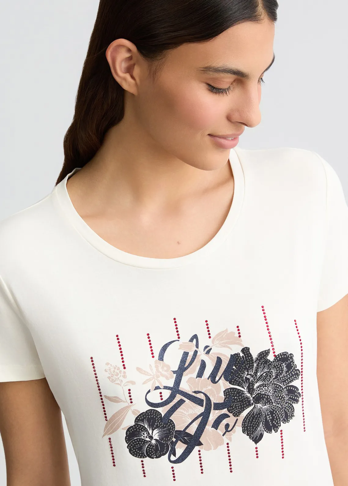 Liu Jo Camiseta con logotipo y strass-Mujer Ropa Deportiva|Camisetas Y Tops
