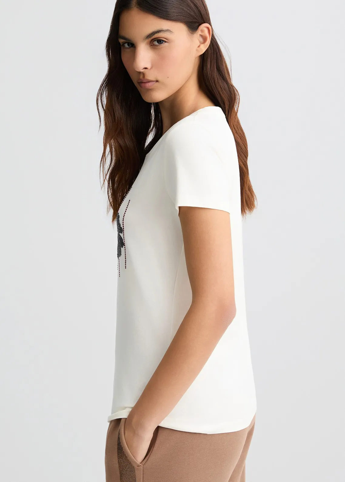 Liu Jo Camiseta con logotipo y strass-Mujer Ropa Deportiva|Camisetas Y Tops