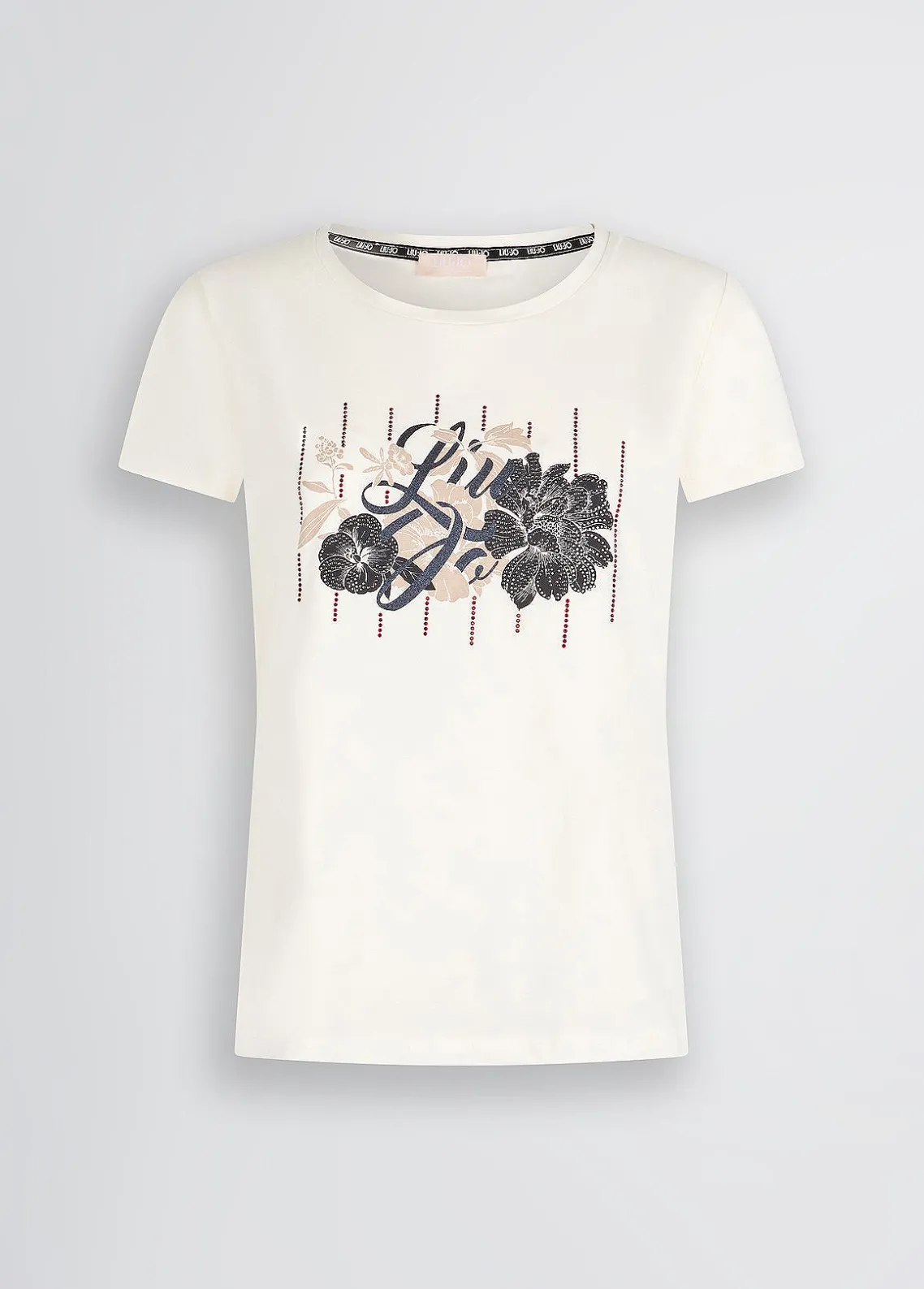 Liu Jo Camiseta con logotipo y strass-Mujer Ropa Deportiva|Camisetas Y Tops