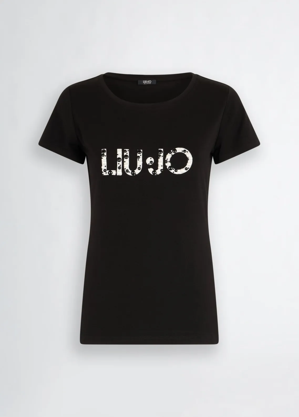 Liu Jo Camiseta con logotipo y perlas-Mujer Moda Baño|Camisetas Y Tops