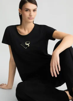 Liu Jo Camiseta con logotipo y strass-Mujer Ropa Deportiva|Camisetas Y Tops