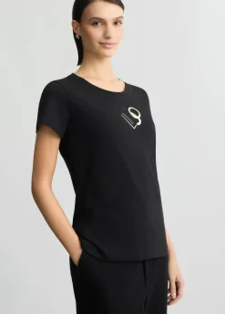 Liu Jo Camiseta con logotipo y strass-Mujer Ropa Deportiva|Camisetas Y Tops