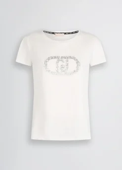 Liu Jo Camiseta con logotipo y strass-Mujer Ropa Deportiva|Camisetas Y Tops