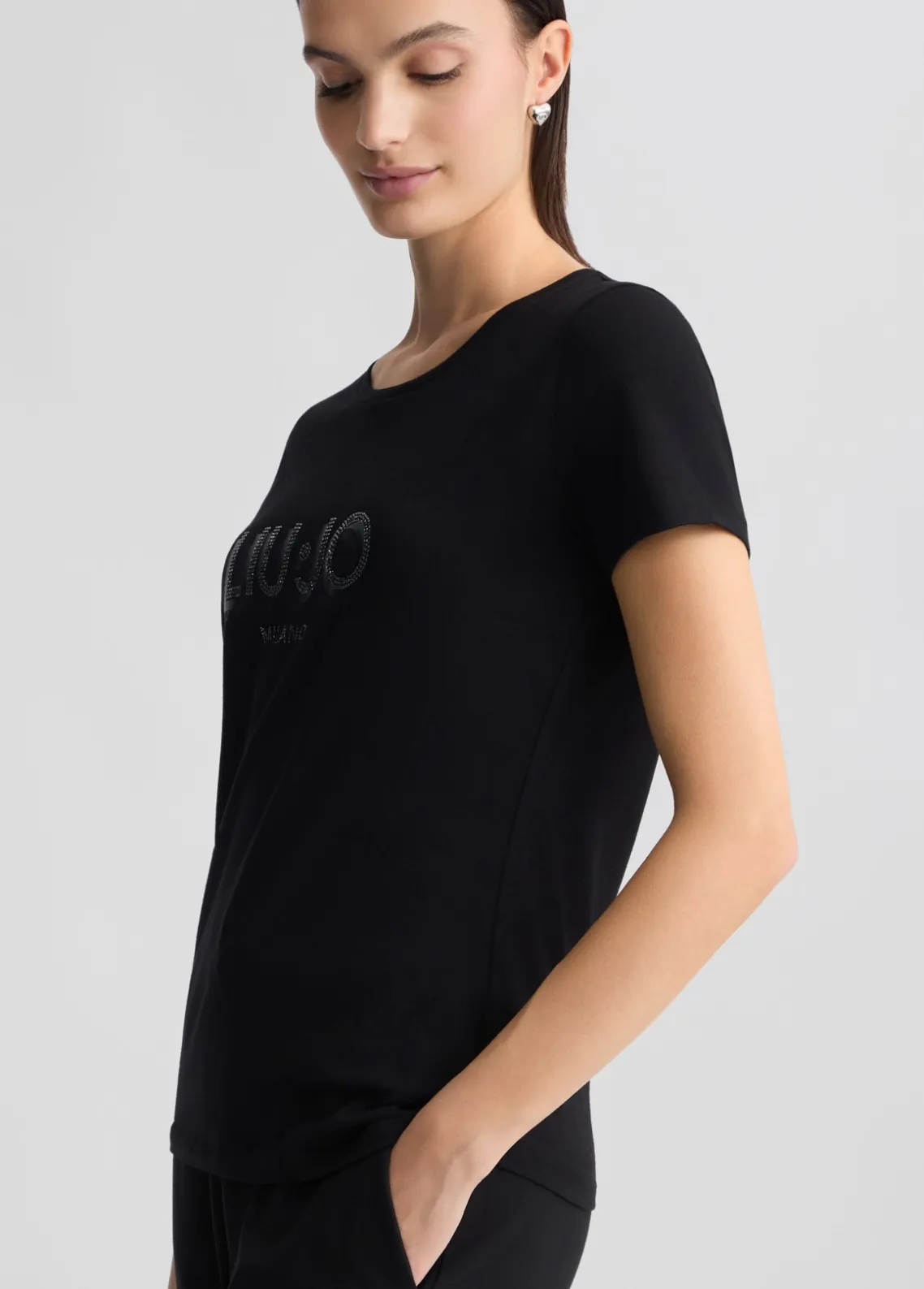 Liu Jo Camiseta con logotipo y strass-Mujer Camisetas Y Tops