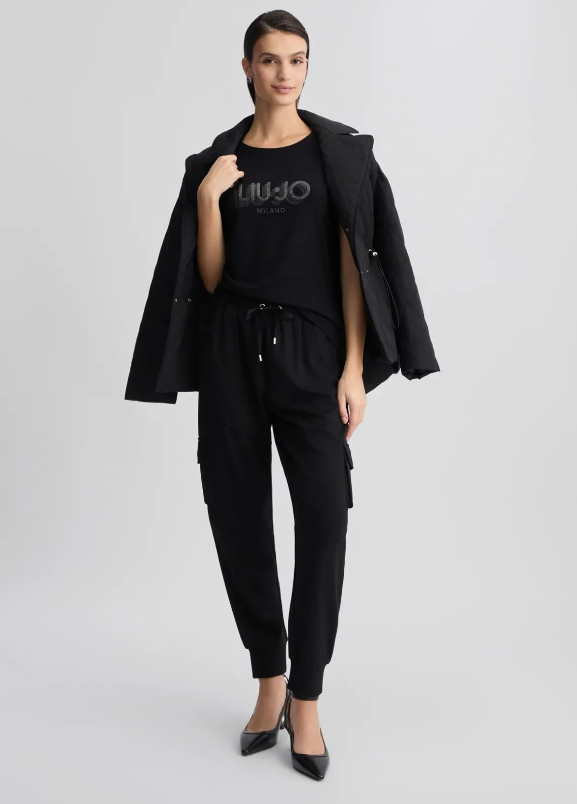 Liu Jo Camiseta con logotipo y strass-Mujer Camisetas Y Tops