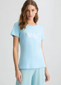 Liu Jo Camiseta con logotipo y strass-Mujer Camisetas Y Tops