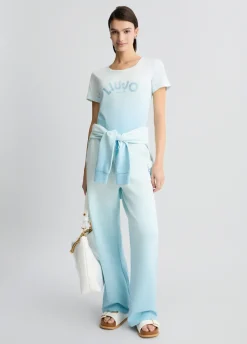 Liu Jo Camiseta con logotipo y strass-Mujer Ropa Deportiva