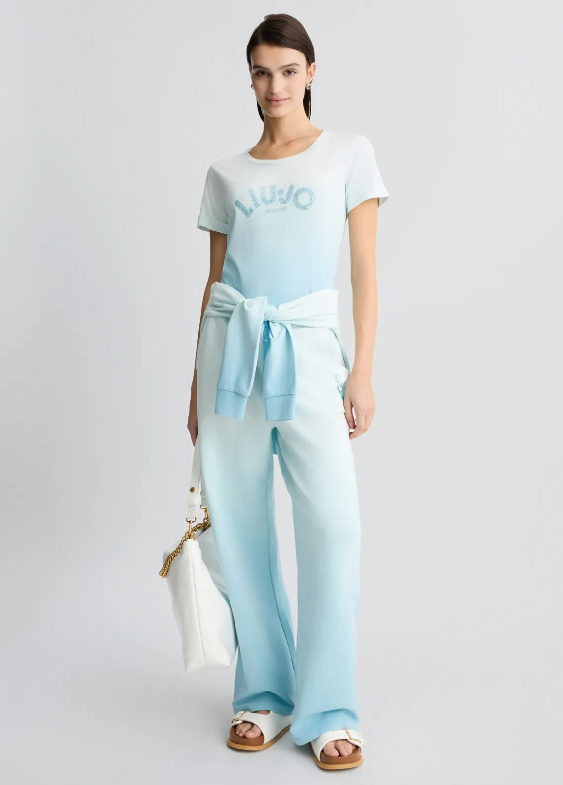 Liu Jo Camiseta con logotipo y strass-Mujer Ropa Deportiva